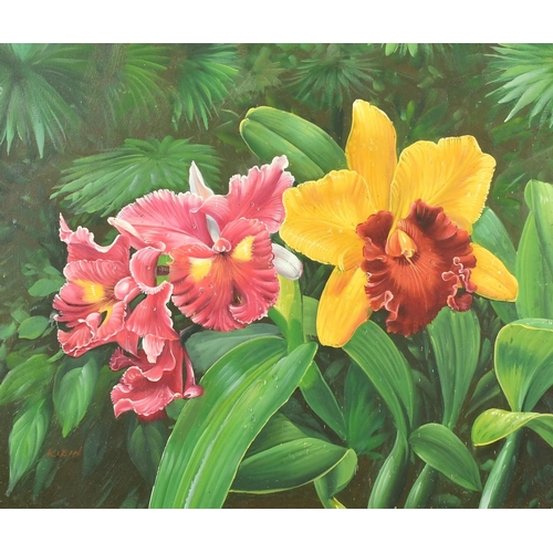 2020 - Klein, Orchids, oil on canvas, signed, 19.75