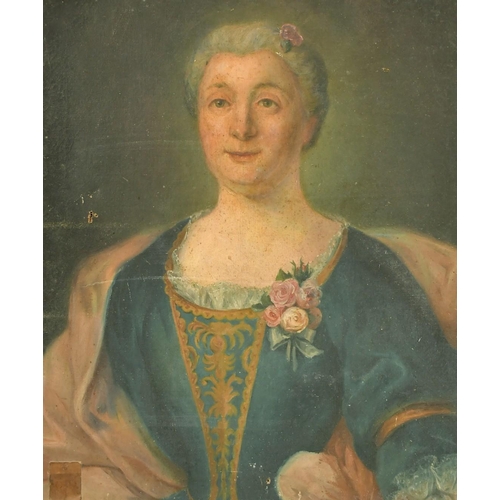 2027 - 19th Century French School, a portrait of a lady, oil on canvas, 24