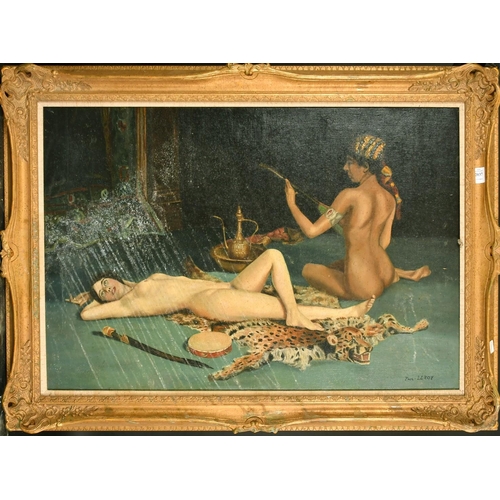 2037 - Paul Leroy, female nudes in an Eastern interior, oil on canvas, signed, 23