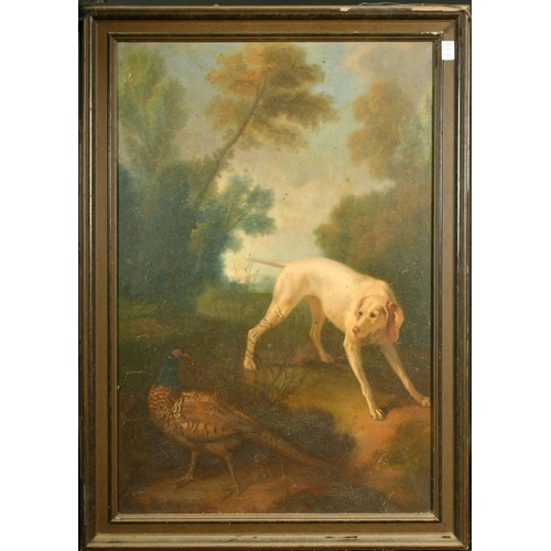 2061 - E. Le Sur, circa 1907, a pair of scenes of game dogs with birds, oils on canvas, signed, each 32