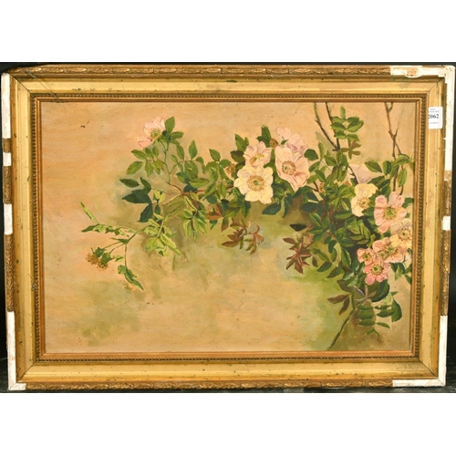 2062 - 19th Century French School, a spray of flowers, oil on canvas, 15