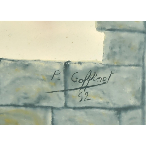 2076 - Patrice Goffinet, circa 1992, 'L'Eclen', oil on canvas, signed, label verso, 13.75