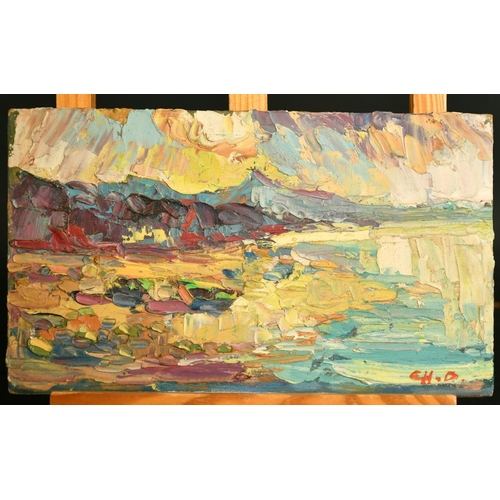 2084 - 20th Century French School, a pair of unframed coastal scenes, oils on board, each 6.25