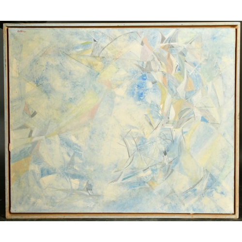 2105 - Artemis , am abstract composition, tempera on canvas, signed, 19.75