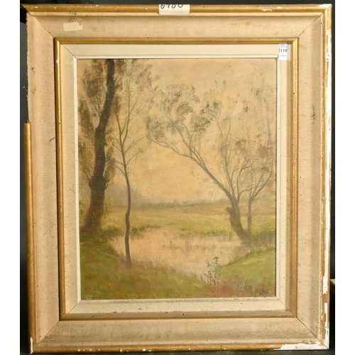 2110 - A. Schilleah, circa 1906, a tree lined landscape, oil on canvas, signed, 18