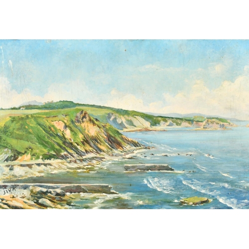 2121 - Jiva, a coastal view, oil on canvas, signed, 19.75