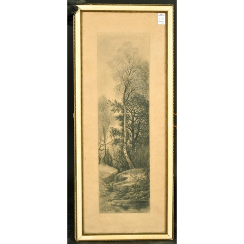 2131 - J. Chuaux, circa 1913, a set of 3 sketches of landscape scenes, charcoal, signed, 19