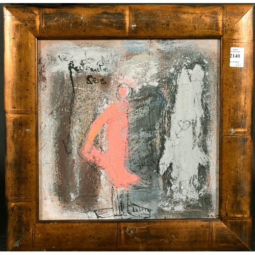 2140 - M. Brot, a pair of modern figural studies, mixed media on canvas, signed, 12