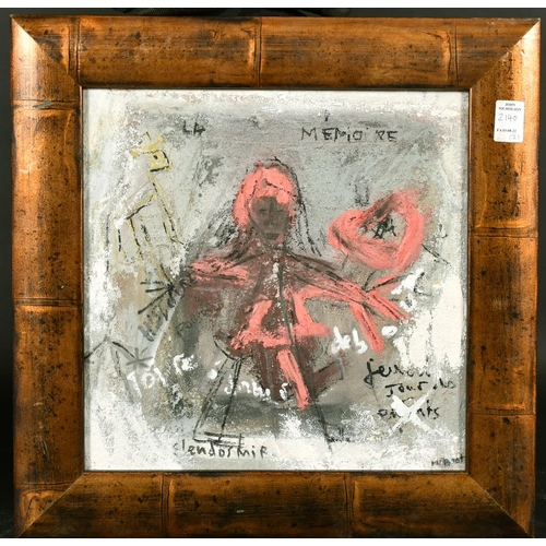 2140 - M. Brot, a pair of modern figural studies, mixed media on canvas, signed, 12