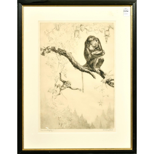 2154 - Leonard Robert Brightwell (1889-1983) British, 'No Monkeying', drypoint etching, signed in pencil, 1... 