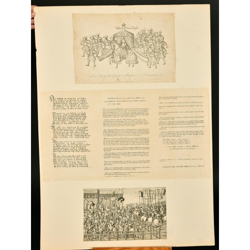 2168 - A collection of 18th Century prints relating to King Henry VIII, unframed, some mounted, (q).