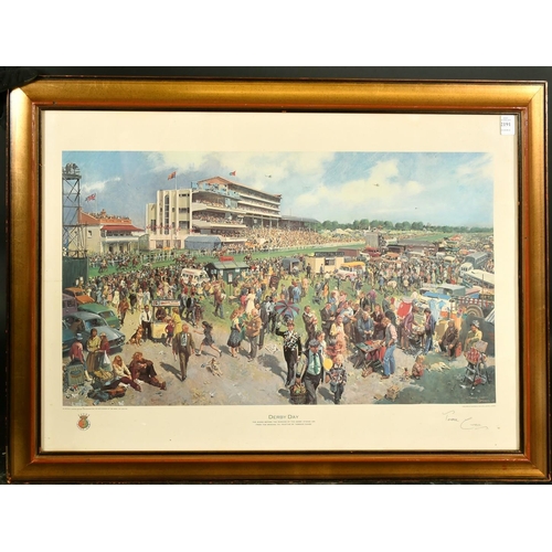 2191 - Terence Cuneo, A print of Derby Day 1979, signed in pencil, 21