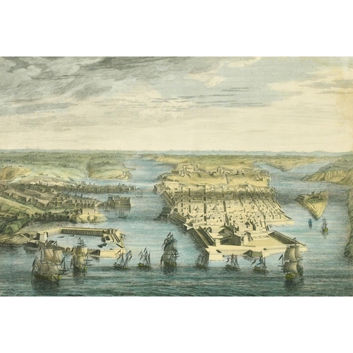 2198 - Benoist after Goupy, 'A View of the Port and Entrance of the City and Isle of Malta', hand coloured ... 