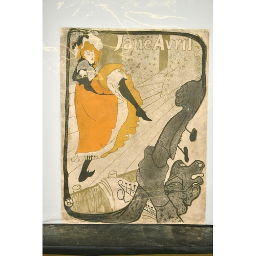 2204 - After Toulouse Lautrec, 'Jane Avril', lithograph, backed with faults, 31