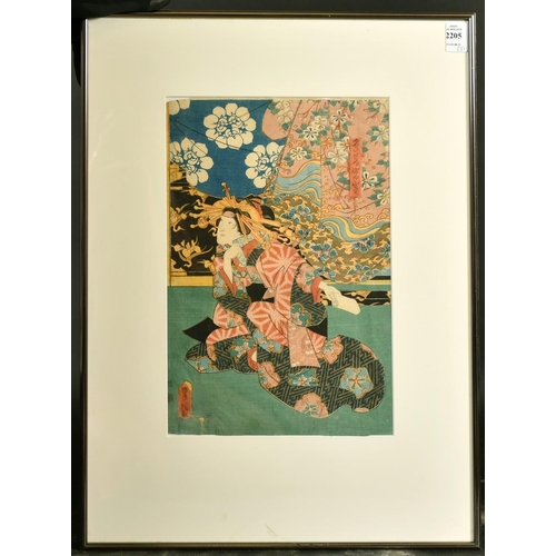 2205 - Utagawa Kunisada, Japan, two woodblock prints, 14