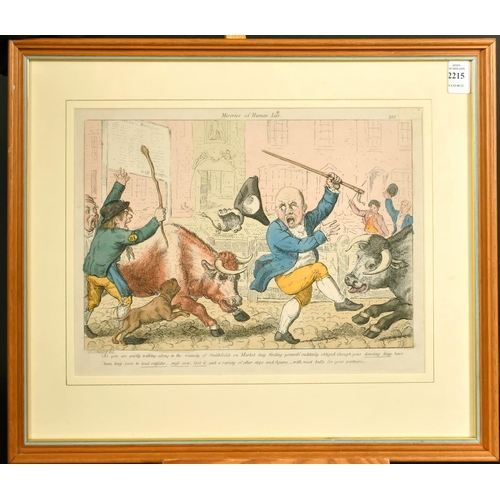 2215 - George Moutard Woodward (1760-1809), 'Miseries of Human Life', hand coloured print, 10