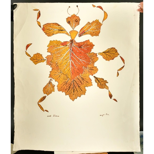 2222 - Stella Shawzin (b.1923) South African, a collection of six etchings featuring leaves.