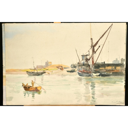 2228 - Bernard Sickert (1862-1932) A collection of eight watercolour sketches of scenes around Rye, some al... 