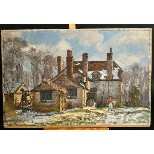 2232 - Bernard Sickert (1862-1932) an oil sketch of 'Stonewall Farm, Chalfont St. Giles', signed, unstretch... 