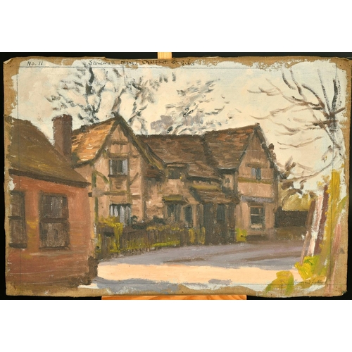 2232 - Bernard Sickert (1862-1932) an oil sketch of 'Stonewall Farm, Chalfont St. Giles', signed, unstretch... 