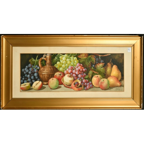 2243 - Arthur Dudley (19th/20th Century) British, A pair of still life paintings of fruit, watercolours, bo... 