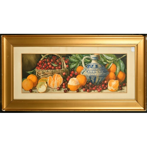 2243 - Arthur Dudley (19th/20th Century) British, A pair of still life paintings of fruit, watercolours, bo... 