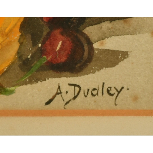 2243 - Arthur Dudley (19th/20th Century) British, A pair of still life paintings of fruit, watercolours, bo... 