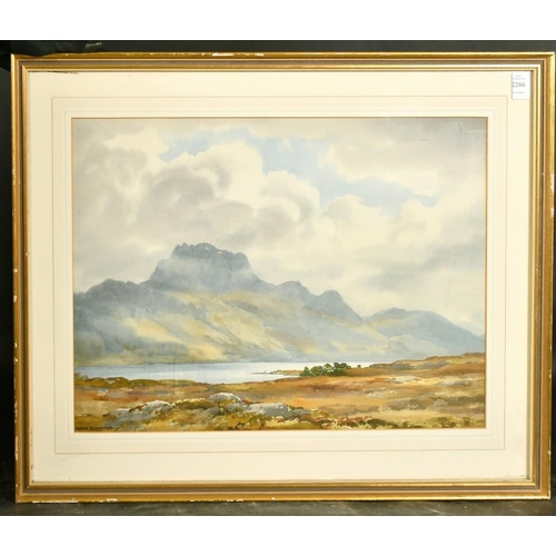 2266 - Frank Egginton (1908-1990) British, An extensive landscape with water and mountains beyond, watercol... 