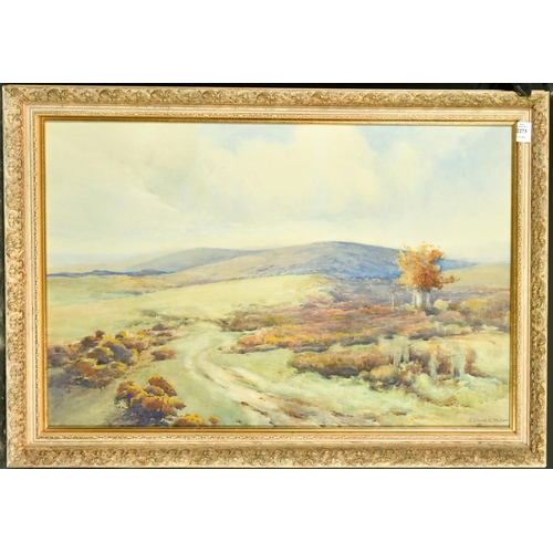 2273 - Edmund G. Fuller, An extensive moorland landscape, watercolour, signed, 19