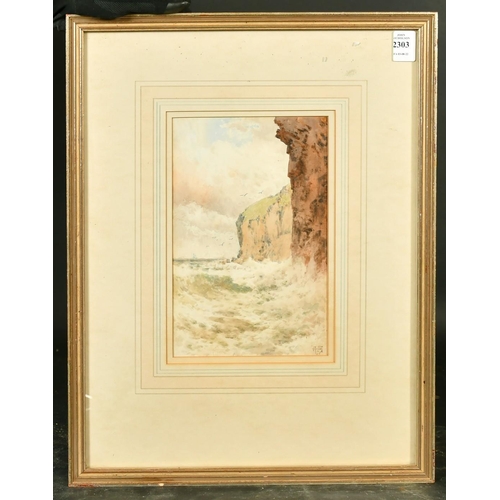 2303 - Arthur Suker (1857-1902) British. A Coastal Landscape, watercolour, signed with monogram, 9.5