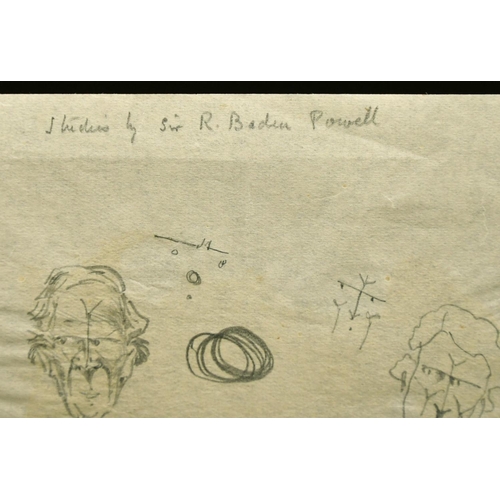 2313 - Attributed to Robert Paden-Powell (1857-1941) British, Head studies, pencil, inscribed, 8