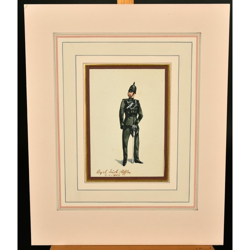 2328 - A sketch of a member of the Royal Irish Riffles, circa 1886, watercolour, 5.5