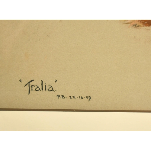 2337 - Phyllis Binet, (20th Century) A study of a long-haired Dachshund, 'Tralia', pastel, inscribed, initi... 