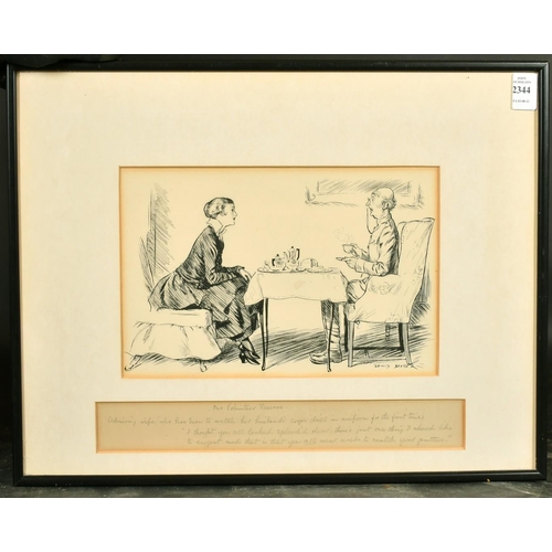 2344 - Lewis Baumer, 'Our volunteer Reserve', a ink cartoon, signed and with inscription in pencil, 13.5