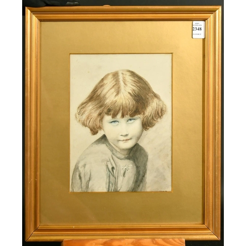 2348 - C.P. Dickens, Portrait of a young girl, watercolour, signed and dated 1922, 9.75