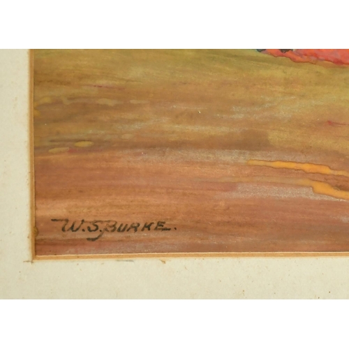 2349 - W.S. Burke, Romantic scenes in the desert, watercolours, one signed, 9.25