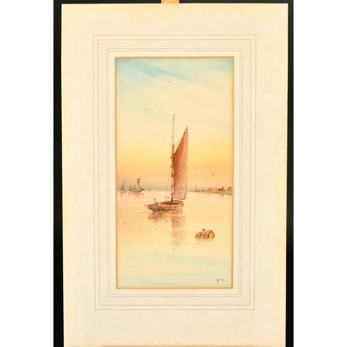 2363 - Four watercolours of costal/shipping, various artists, all signed, from 10.75