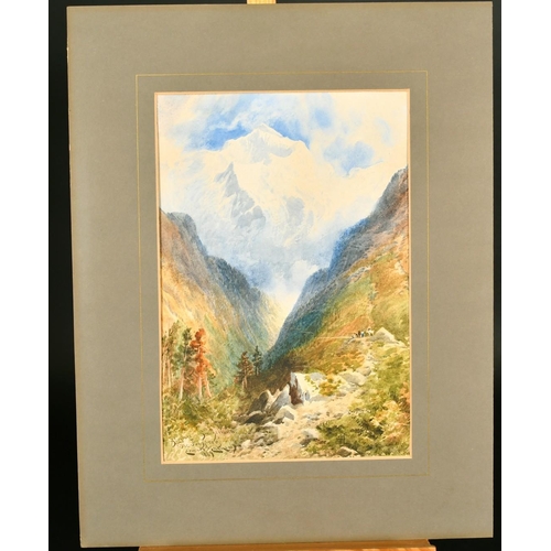 2365 - Edward Matthews, 'Summer in Switzerland The Jung Fran', signed, inscribed and dated 1889, 10.75