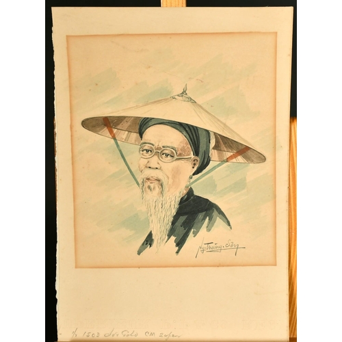 2367 - Nguyen Trang Son, A pair of watercolours of South-East Asian characters, both signed and 8