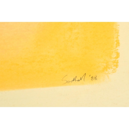 2376 - Andrew Southall, Australian, Yellow/black abstract, mixed media, signed and dated '88 in pencil, 27.... 