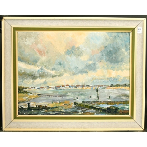 2569 - Langley (20th Century), 'Walberswick', oil on canvasboard, signed, 18