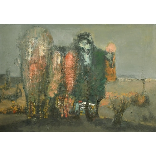 2573 - Eastern European School 20th Century, Abstract, oil on canvas, 17.5