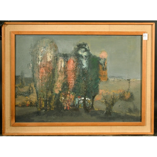 2573 - Eastern European School 20th Century, Abstract, oil on canvas, 17.5