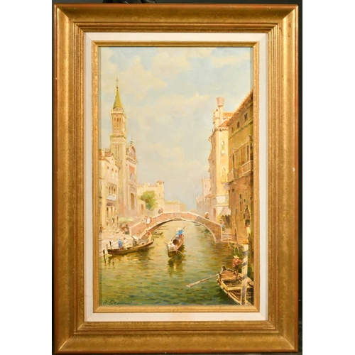 2576 - Russian School 20th Century, A Venetian canal, oil on canvas, signed and verso with inscription, 18