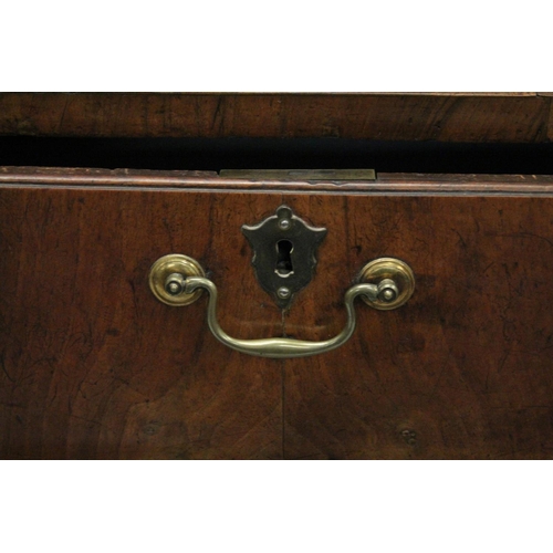 1008 - AN 18TH CENTURY WALNUT CHEST OF DRAWERS with a plain 