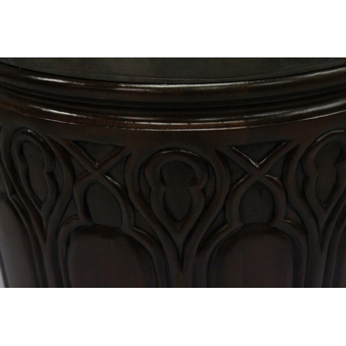 1027 - A LARGE MAHOGANY PEAT BUCKET, possibly Irish. 2ft 2ins high.