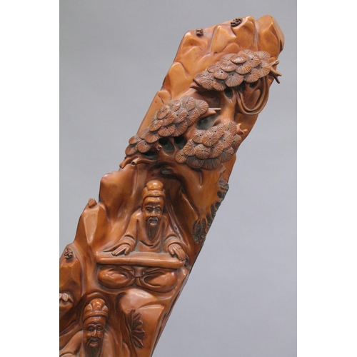 1043 - A VERY LARGE CHINESE ROOTWOOD CARVED SCULPTURE. 5ft 10ins high.