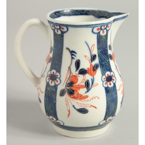 1097 - AN 18TH CENTURY WORCESTER SPARROW BEAK JUG painted in a rare imari pattern, see Zorensky part 3, lot... 