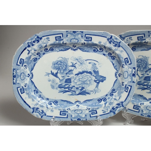 1180 - A PAIR OF IRONSTONE BLUE AND WHITE PLATES.