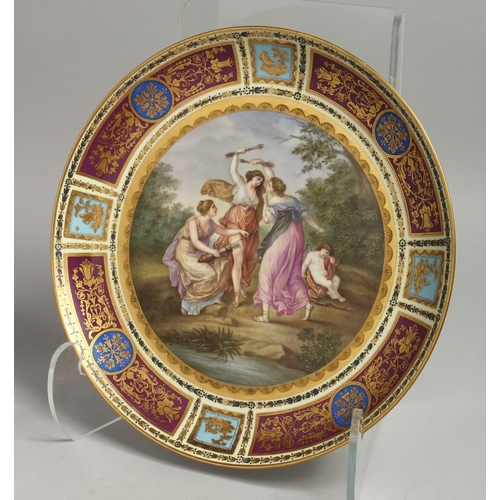 1183 - A SUPERB 19TH CENTURY VIENNA CIRCULAR PLATE 